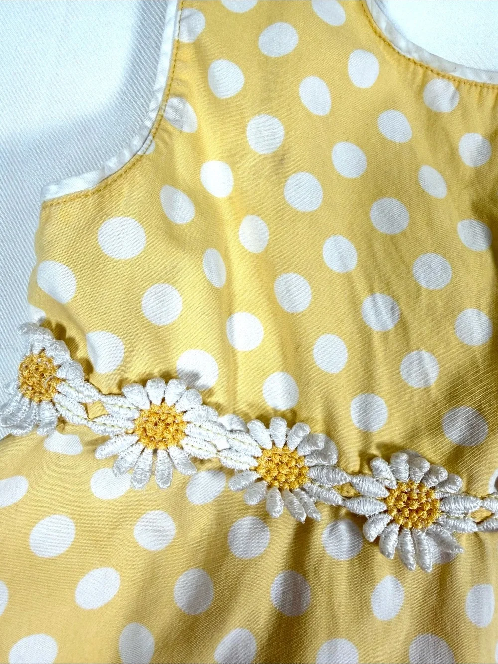 VINTAGE GYMBOREE Girls Lady Daisy Sundress 4T Dot Daisy Applique Cottagecore